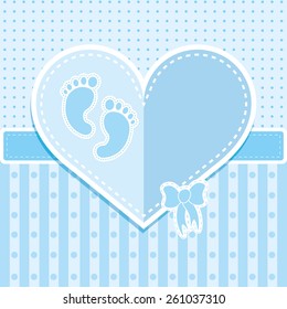 Children , newborn greeting card, vector background.Arrival card with place for your text.