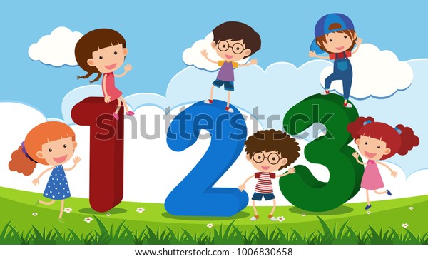 Children Number One Three Field Illustration Stock Vector (Royalty Free ...