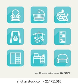 Children. Nursery. Set of icons. A vector.