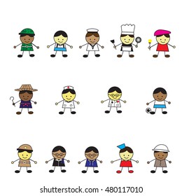 Children occupation, Vector illustration