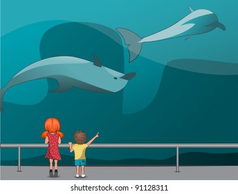 Children in the Oceanarium