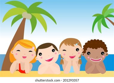 Los niños en la playa