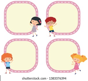 Children On Blank Note Illustration Stock Vector (Royalty Free ...