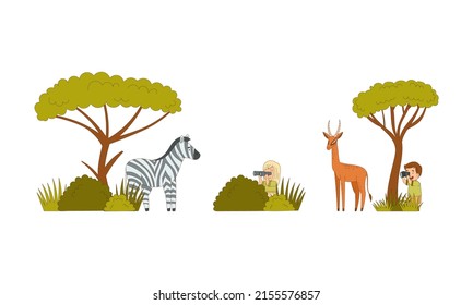 861 Children watching wildlife on safari Images, Stock Photos & Vectors ...