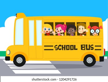 Children on the school bus.