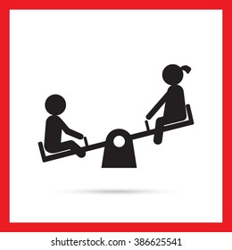 Children on seesaw