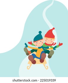 Children on the sledge