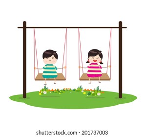 Children on Swing