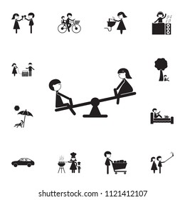 children on a swing icon. Detailed set of Family icons. Premium quality graphic design sign. One of the collection icons for websites, web design, mobile app on white background