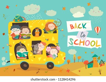 Children on the way to school