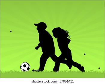 Children outdoor fun-vector illustration
