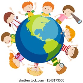 Happy World Kids Set Multicultural Traditional Stock Vector (Royalty ...