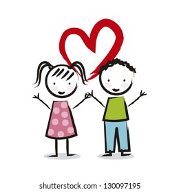 children over white background, drawing. vector children over white background, drawing. vector