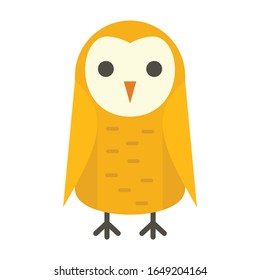Children owl flat icon. Vector children owl in flat style isolated on white background. Element for web, game and advertising
