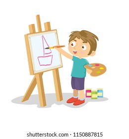 Children Paint Drawing Board Stock Vector (royalty Free) 1150887815 