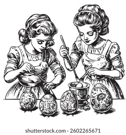 Children painting Easter eggs in a joyful holiday setting