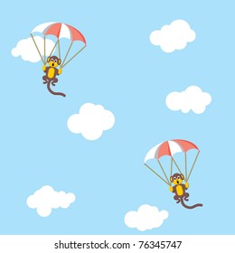 Children parachute monkey wallpaper