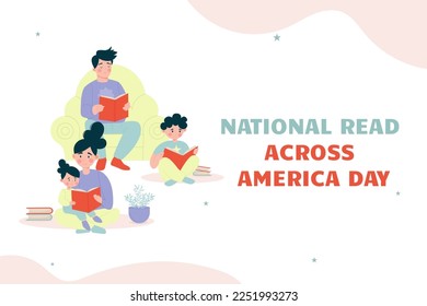 Children and parents are reading a book. National Read Across America Day