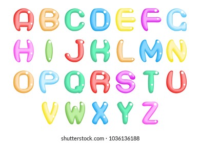 Children party abstract fun alphabet to a font symbol icon vector illustration