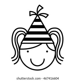 children with party hat celebration vector illustration design