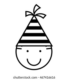 children with party hat celebration vector illustration design