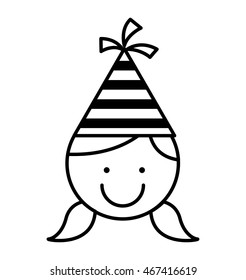 children with party hat celebration vector illustration design