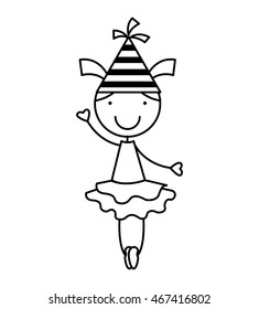 children with party hat celebration vector illustration design