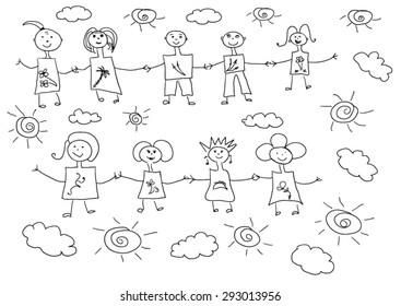 children pattern cute design doodle