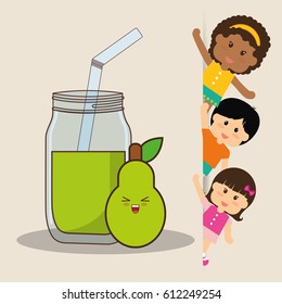 children and pear juice fresh