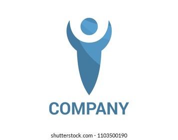 children or people abstract silhouette logo design illustration concept for education healthy charity group or community in outdoor and park for fun activity