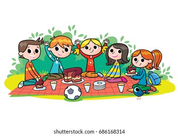 Children at the picnic