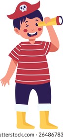 Children Pirate Illustration with Cartoon Design. Vector Character