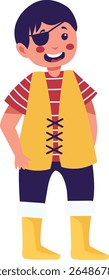 Children Pirate Illustration with Cartoon Design. Vector Character