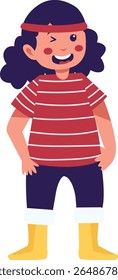 Children Pirate Illustration with Cartoon Design. Vector Character