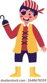 Children Pirate Illustration with Cartoon Design. Vector Character