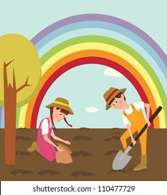 Children planted seeds