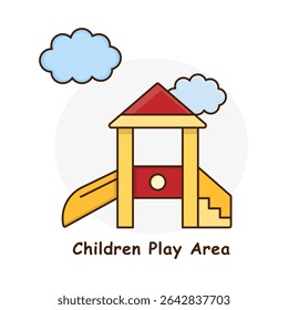 Children Play Area – Playground Structure with Cloud Representing Fun and Safe Outdoor Space icon