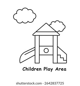 Children Play Area – Playground Structure with Cloud Representing Fun and Safe Outdoor Space icon