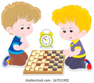 Children Play Checkers