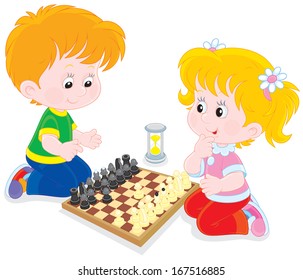 Children play chess