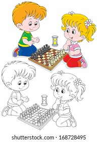 Children play chess