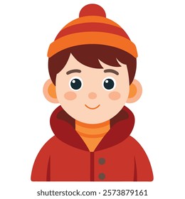 Children play and have fun in winter forest. Running and moving. Happy childhood. Winter holiday. Deep snow. Boys and girls. Warm clothes