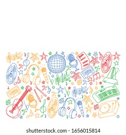 Children play music. Musical education, theatre, school.