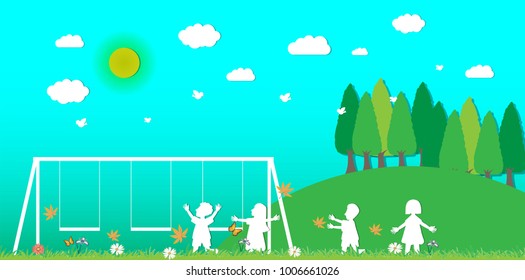 Children play in the playground