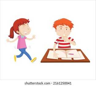 children play and study character