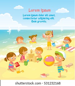 Children play and swim at the beach