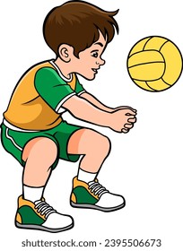 children play volleyball  vector illustration