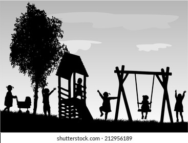 Children at the playground. 