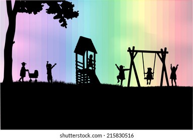 Children at the playground. 