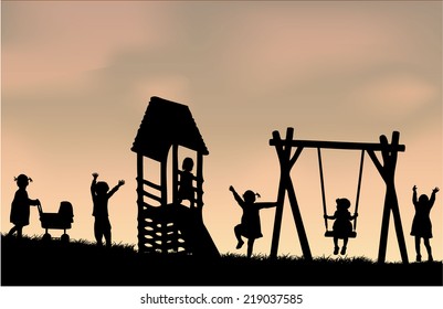 Children at the playground. 